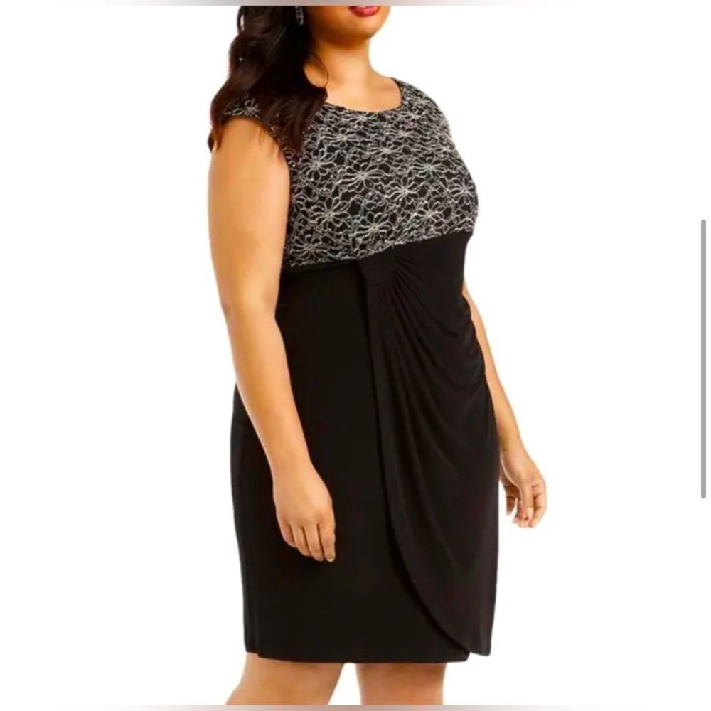 Women’s Formal Cocktail Dress Connected Apparel NWT Sleeveless Gold Black 18W